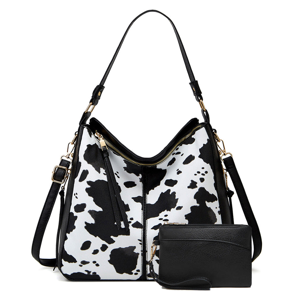 Luxury Leather Print Hobo Anti-Theft Handbag + FREE Pouch Wallet