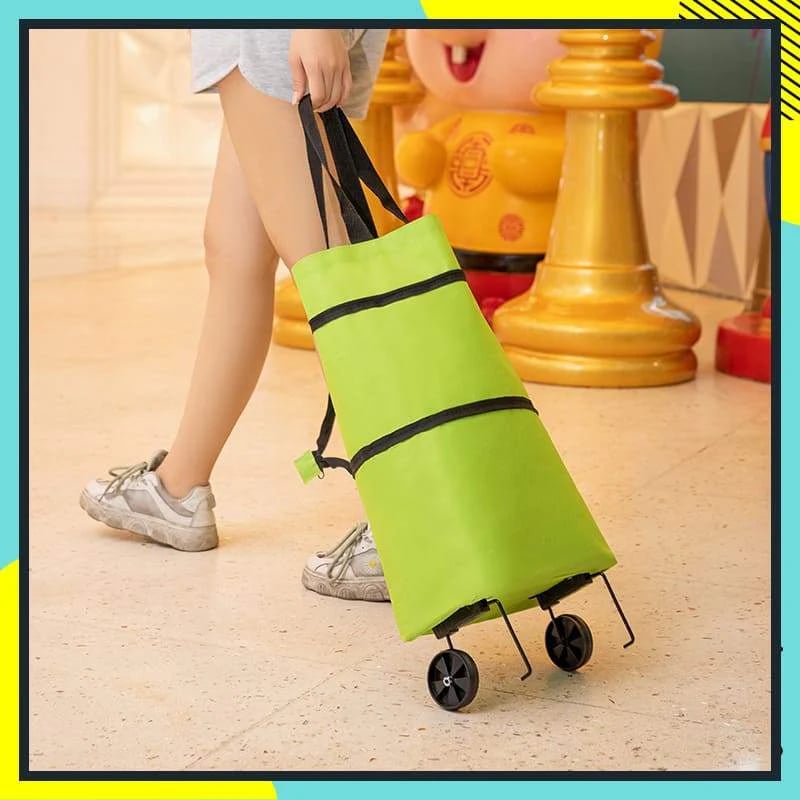 2-in-1 Foldable Rolling Shopping Tote