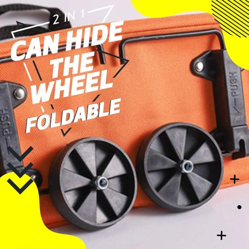 2-in-1 Foldable Rolling Shopping Tote