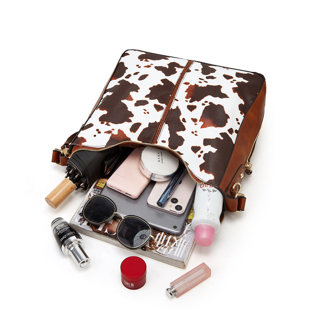 Luxury Leather Print Hobo Anti-Theft Handbag + FREE Pouch Wallet