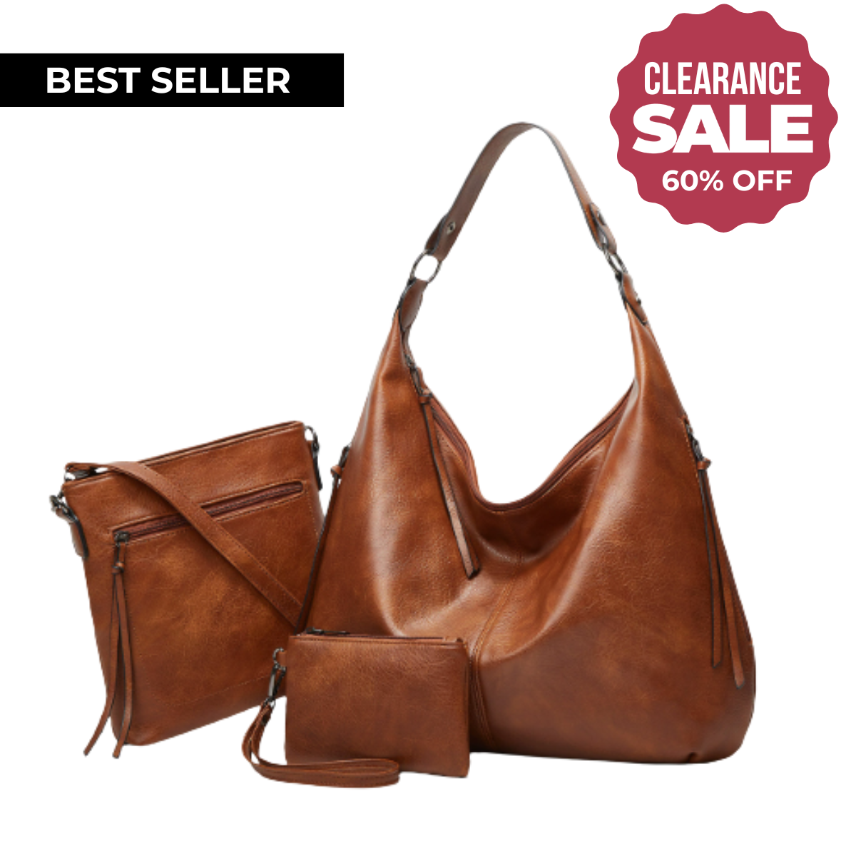 The Slouchy Soft Hobo Handbag 3-Piece Set