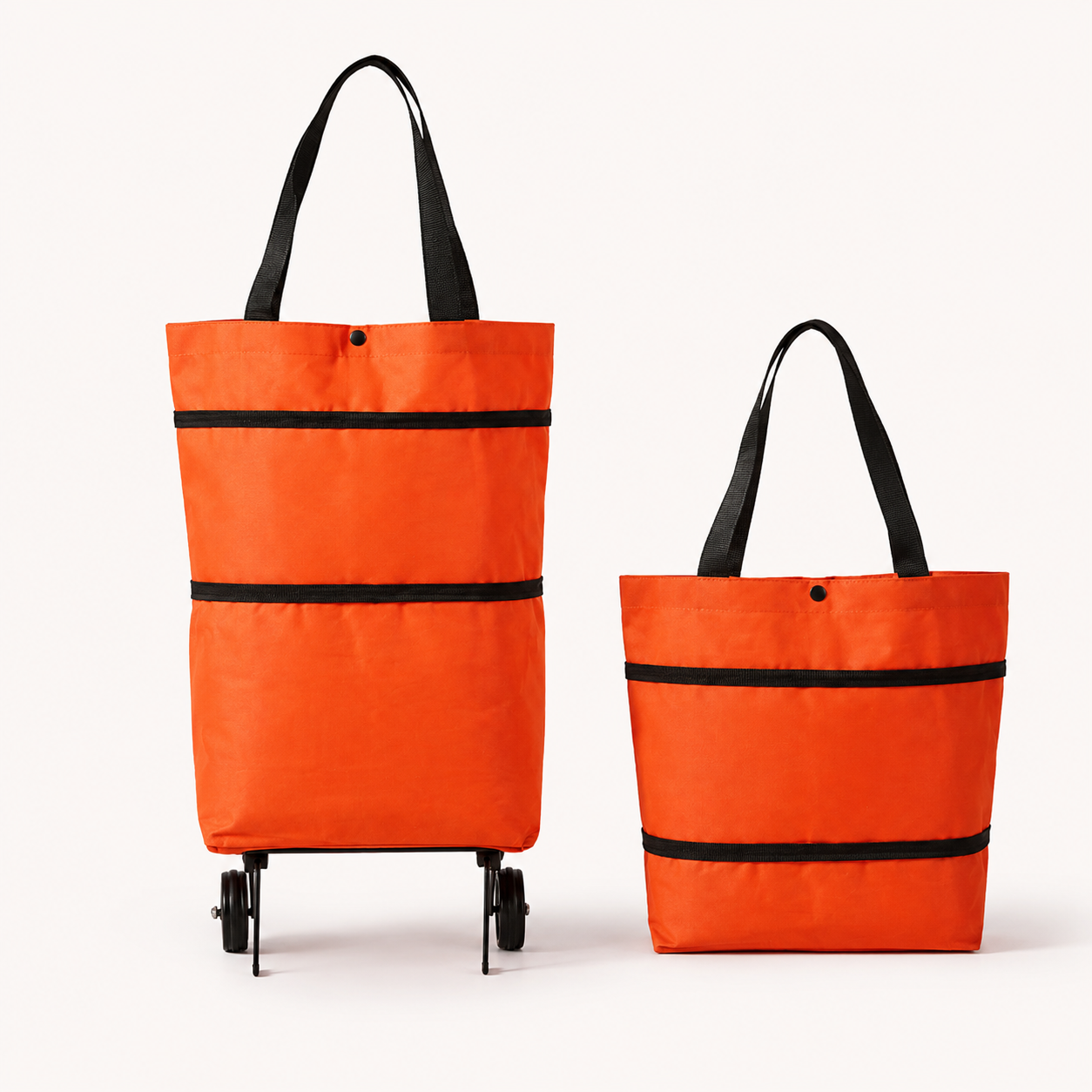 2-in-1 Foldable Rolling Shopping Tote