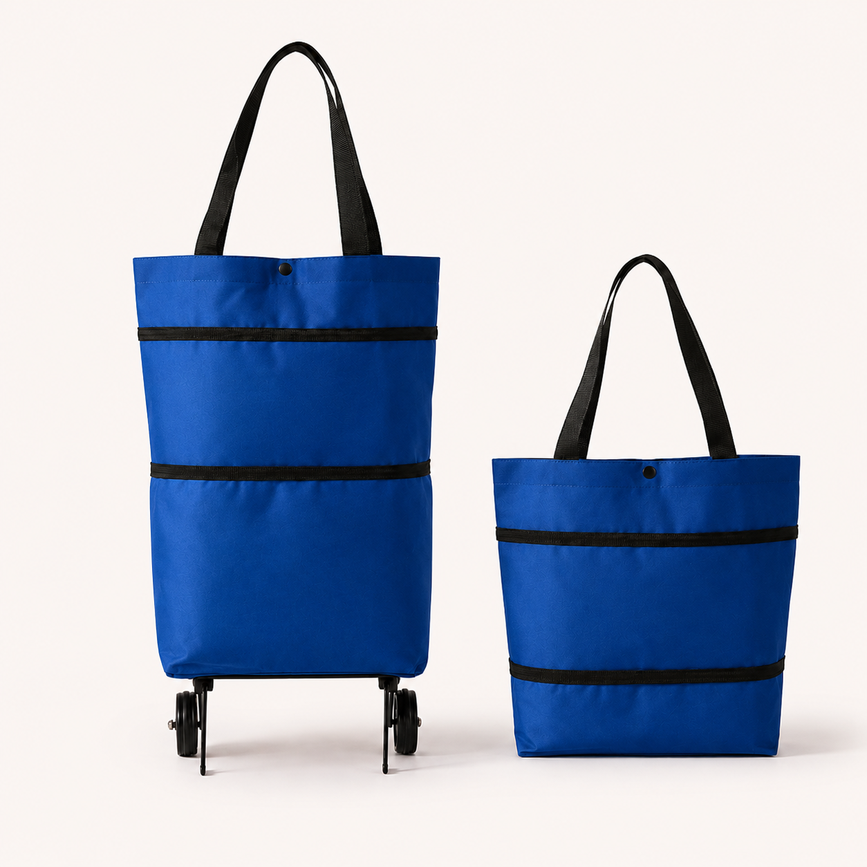 2-in-1 Foldable Rolling Shopping Tote