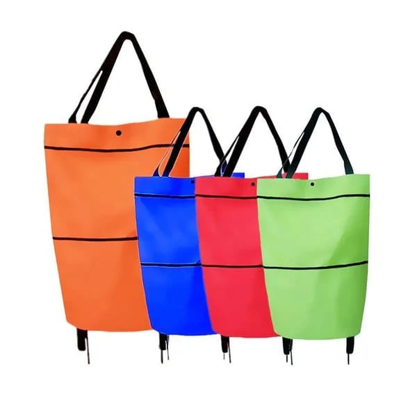 2-in-1 Foldable Rolling Shopping Tote