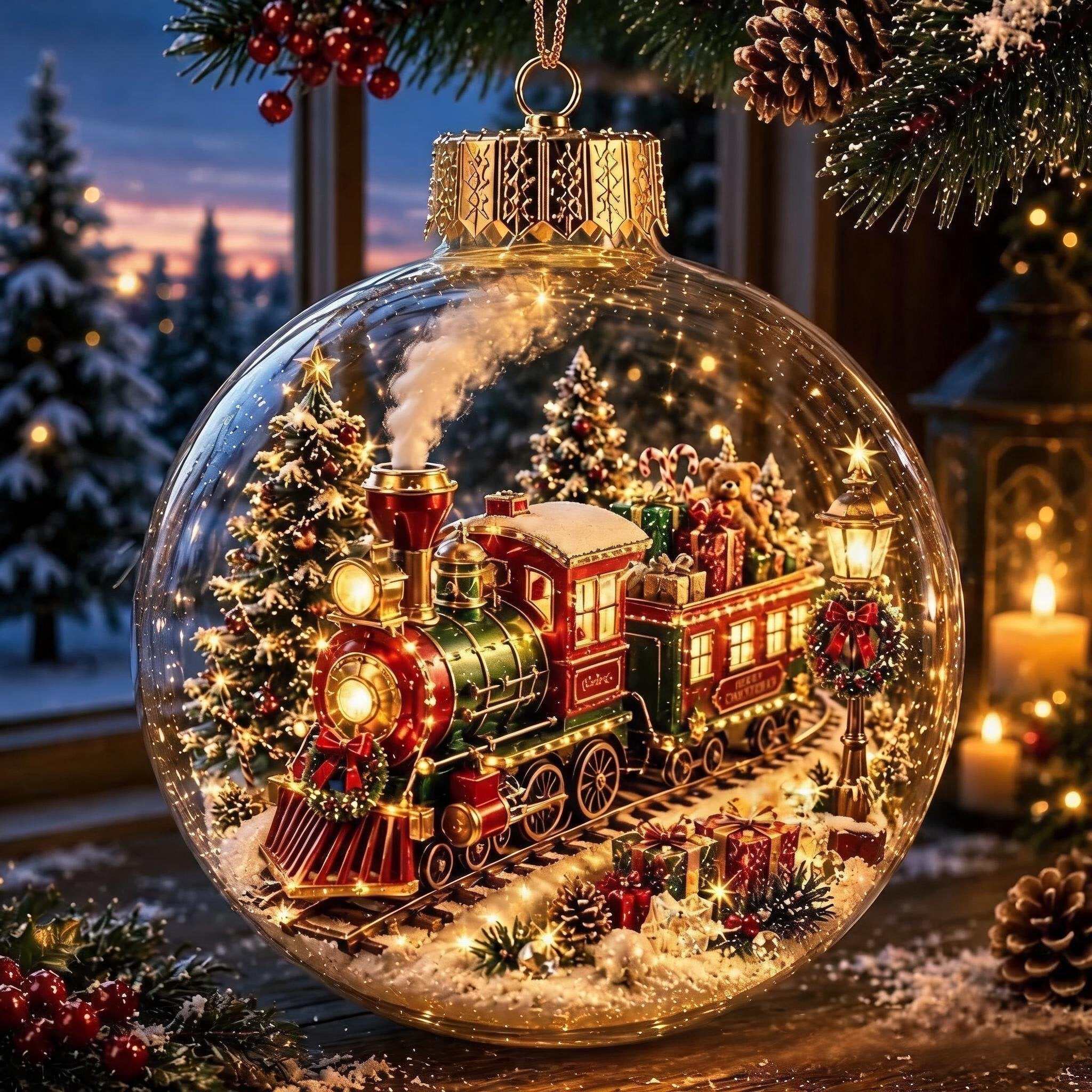 🎄Glowing Christmas Diorama Ornament – A Tiny Winter World in the Palm of Your Hand👼