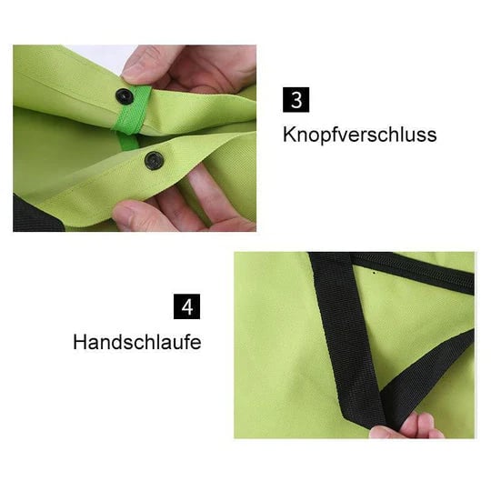2-in-1 Foldable Rolling Shopping Tote