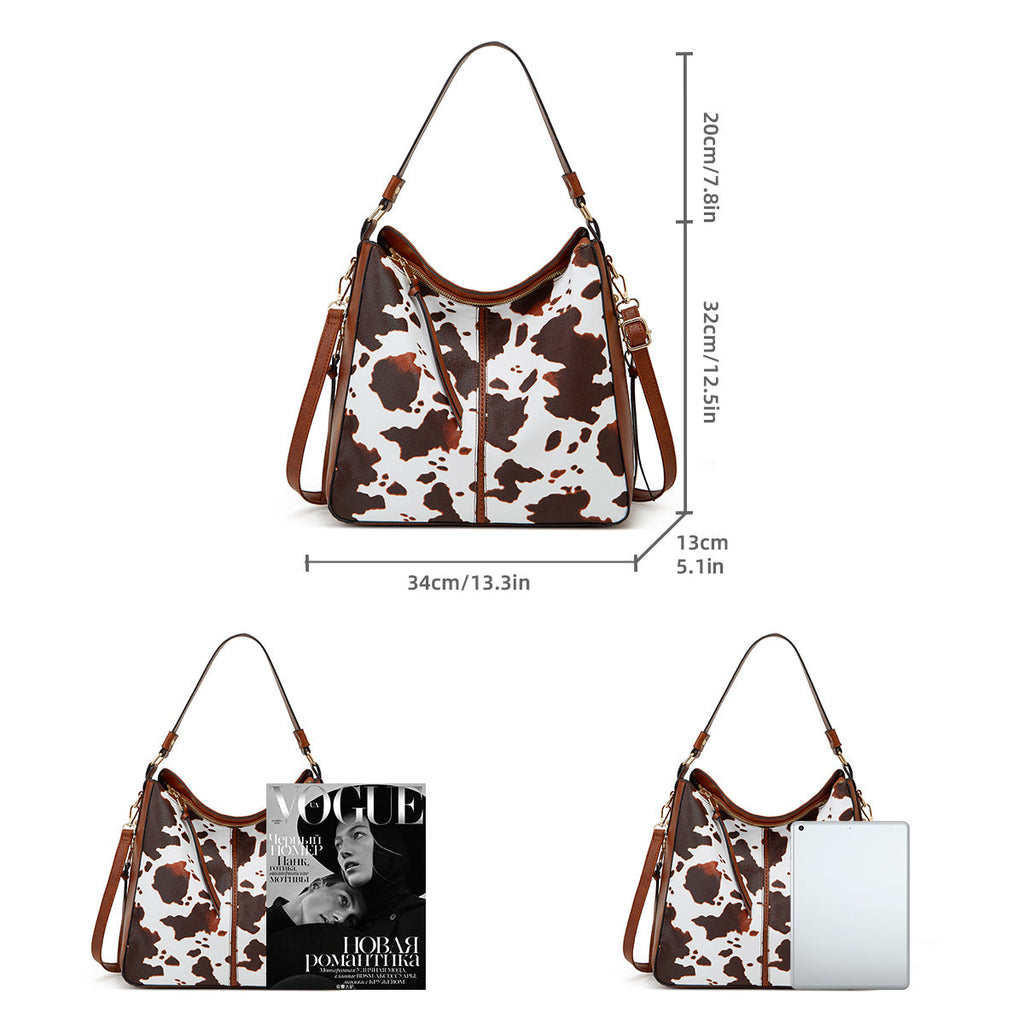 Luxury Leather Print Hobo Anti-Theft Handbag + FREE Pouch Wallet