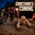 Sound-Activated Animated Crawling Mummy with Glowing Red Eyes